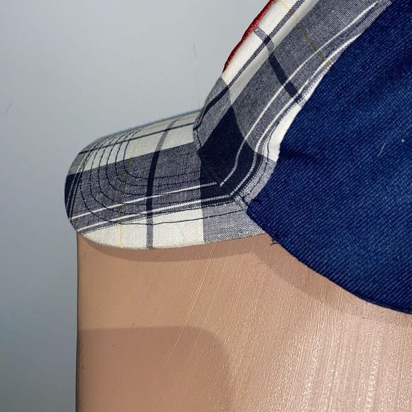 Men's Multicolor Boston Red Plaid 100% Cotton Baseball Cap Hat Adjustable - Picture 5 of 9